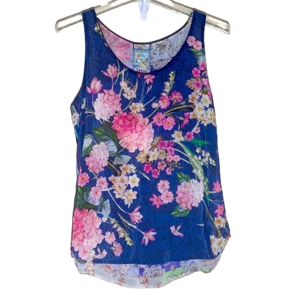 Johnny Was Willowa Ayanna Floral Reversible Tank Top Size XS